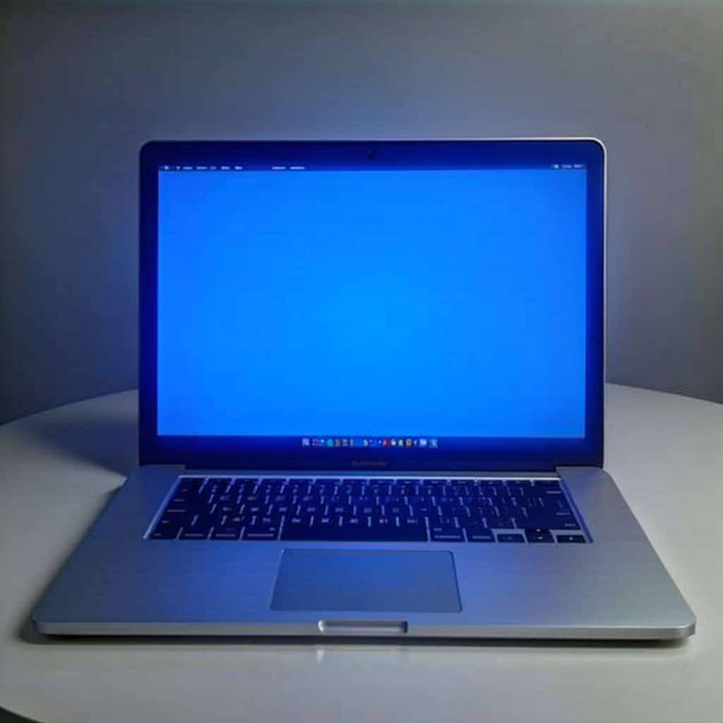 macbook blue screen water over macbook
